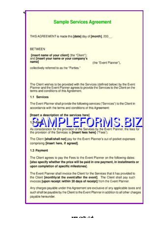 Service Contract Template 3 pdf free